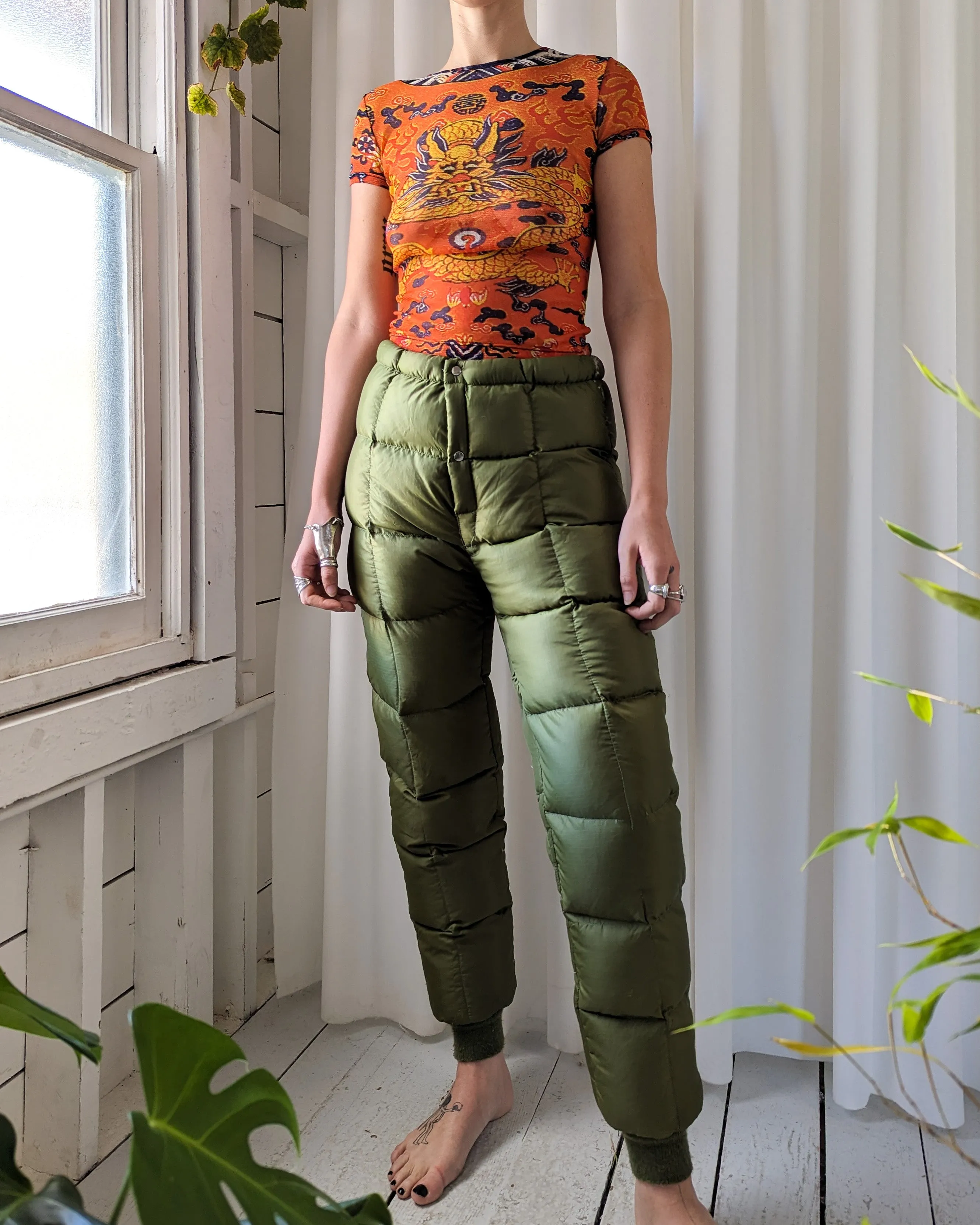 60s Quilted Down Pants | S-L