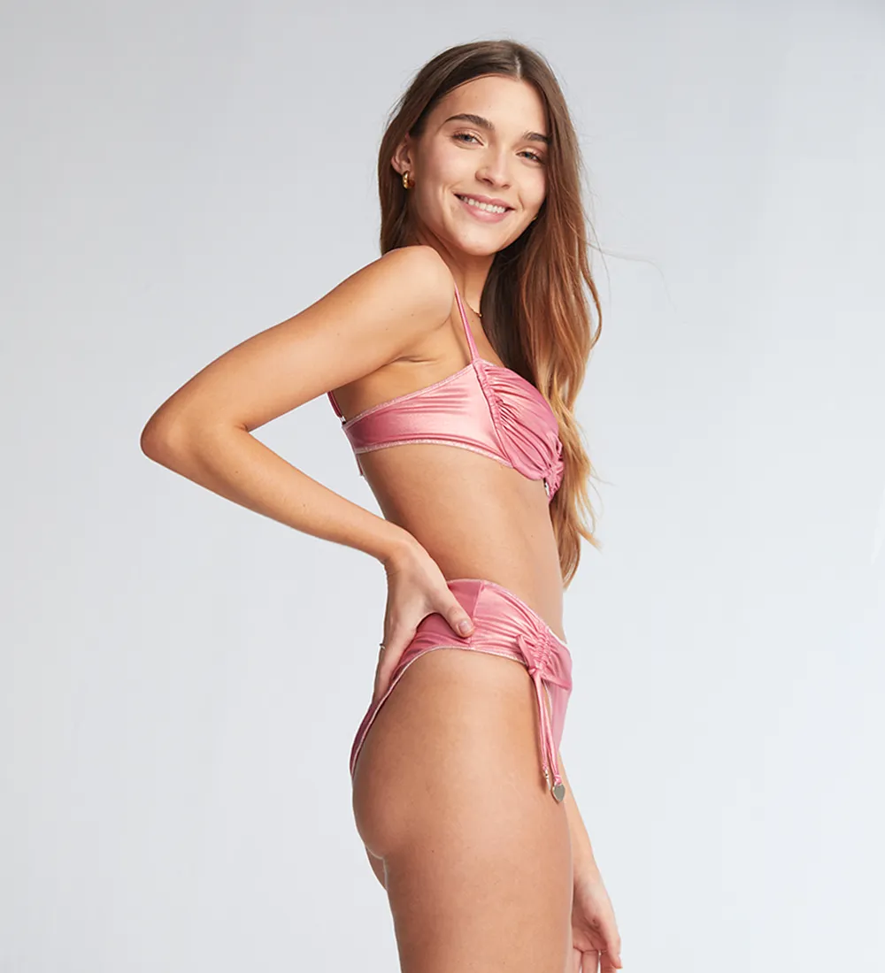 Arabella Metallic Pink Bikini Top