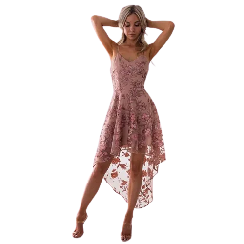 Bianca - Longue Robe à Dentelle et Broderie