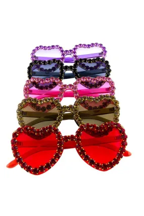 Bling Rimmed Heart Sunglasses