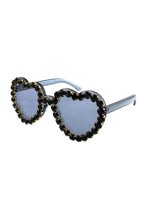 Bling Rimmed Heart Sunglasses