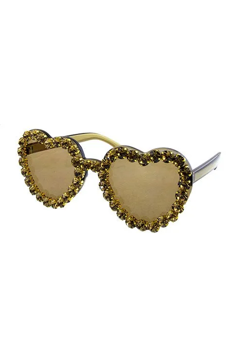 Bling Rimmed Heart Sunglasses