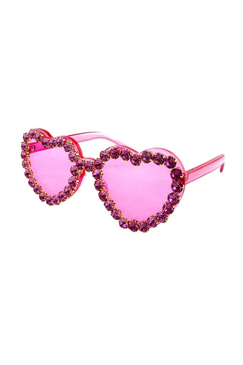Bling Rimmed Heart Sunglasses