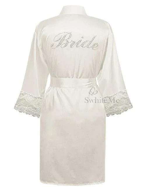 Bride Bridesmaid Floral Robe Satin Rayon Robe