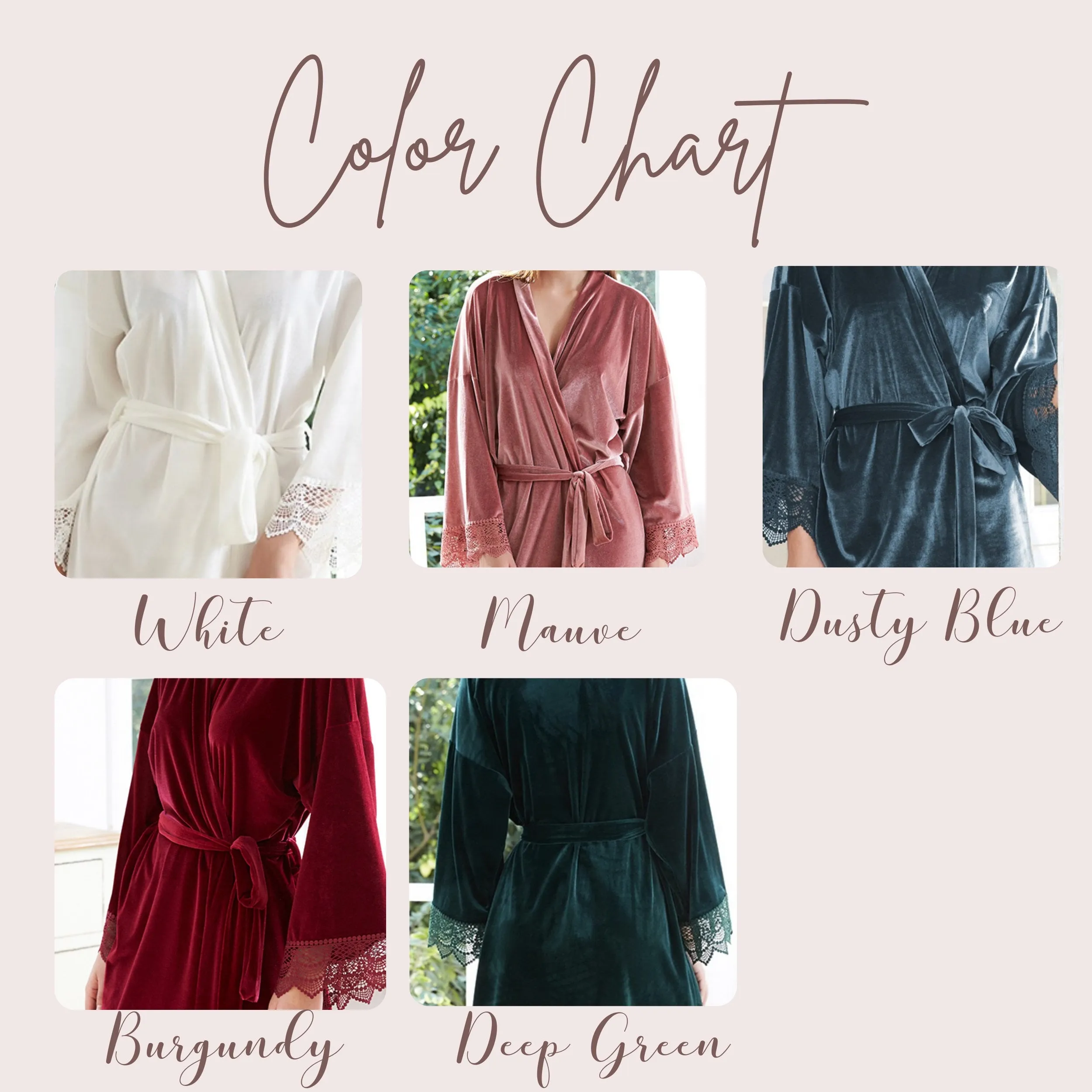 Burgundy Velvet Bridesmaid Robe, Velvet Stretch With Lace Robes, Personalized  Bridesmaid Gift, Customized Kimono Robes