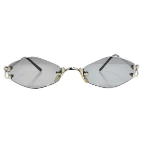 Cartier 1990s Silver Tone Rimless Sunglasses