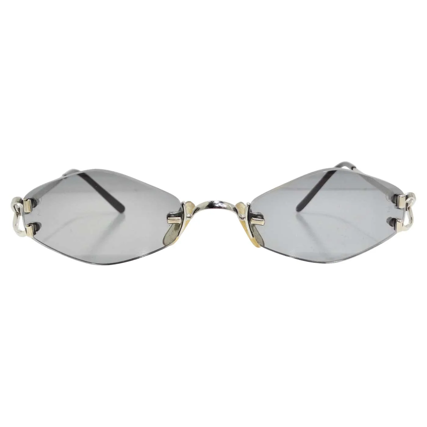 Cartier 1990s Silver Tone Rimless Sunglasses