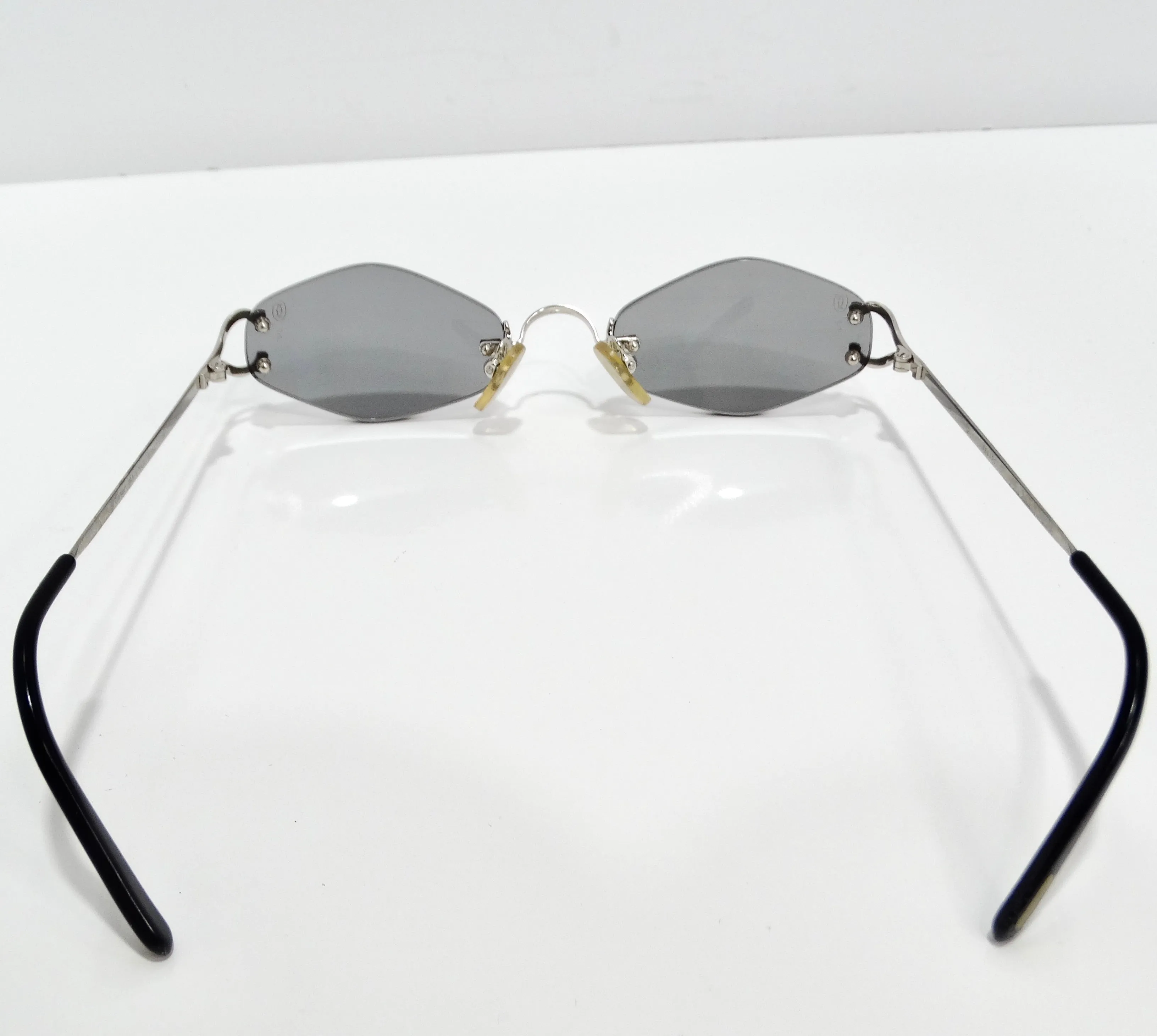 Cartier 1990s Silver Tone Rimless Sunglasses