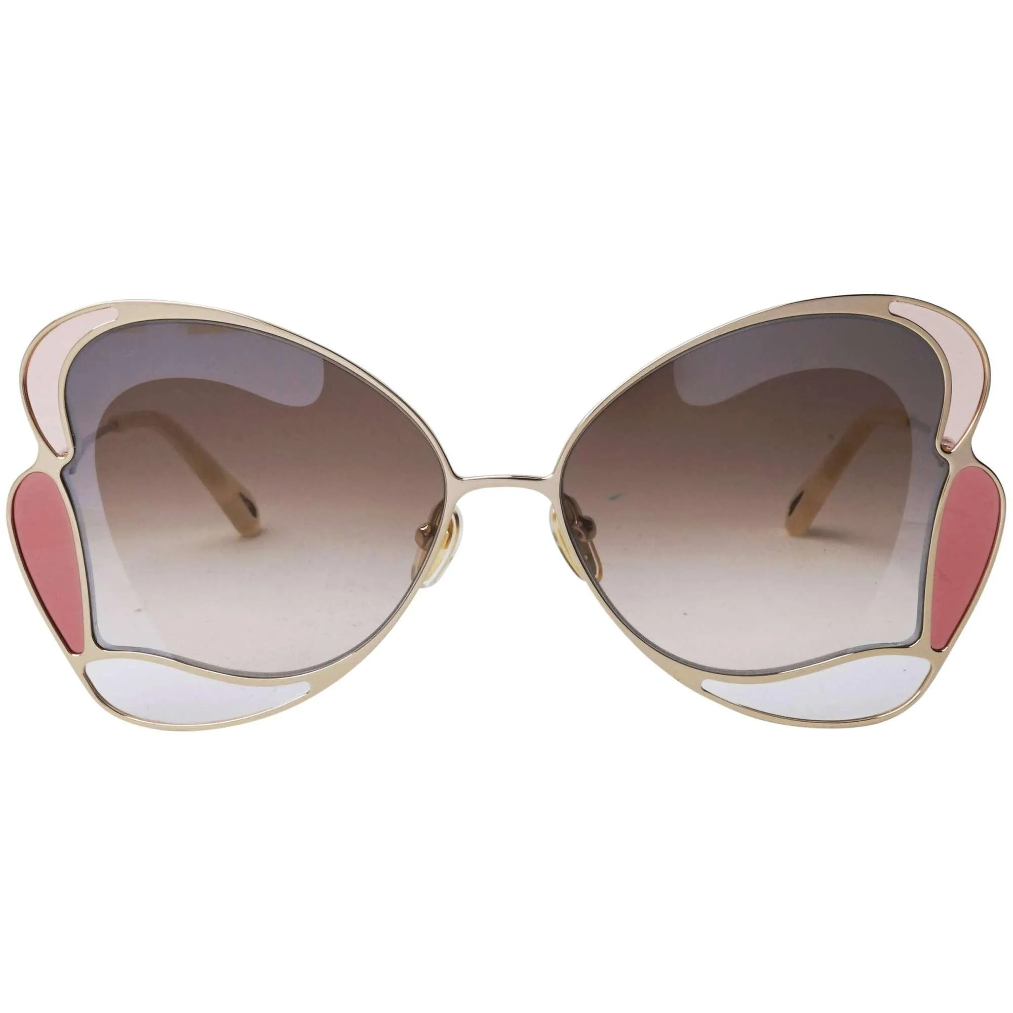 Chloe Women's Sunglasses - Gold Full Rim Butterfly Metal Frame | CH0048S-30011230003