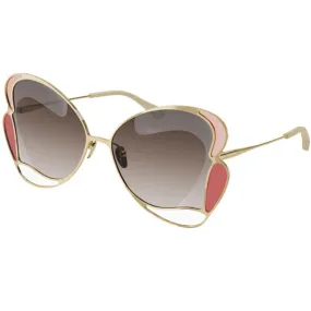 Chloe Women's Sunglasses - Gold Full Rim Butterfly Metal Frame | CH0048S-30011230003
