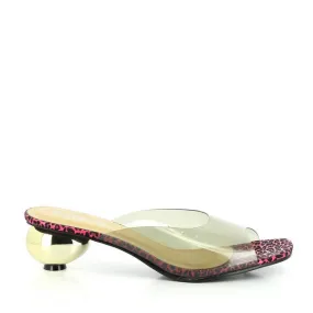 Dalessi Donna Pink Leopard Print Slides