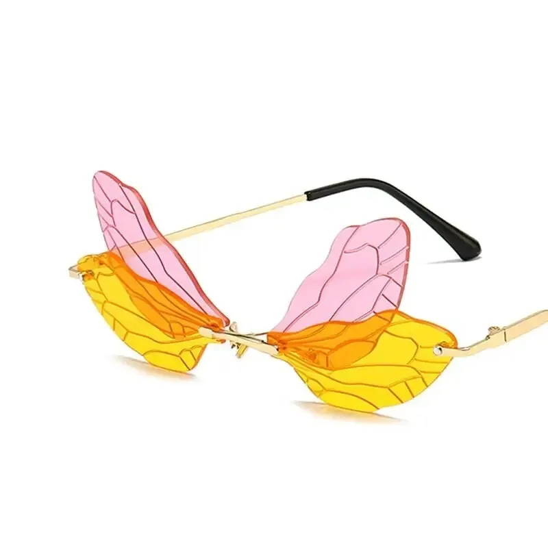 Dragonfly Fashion Rimless Sunglasses