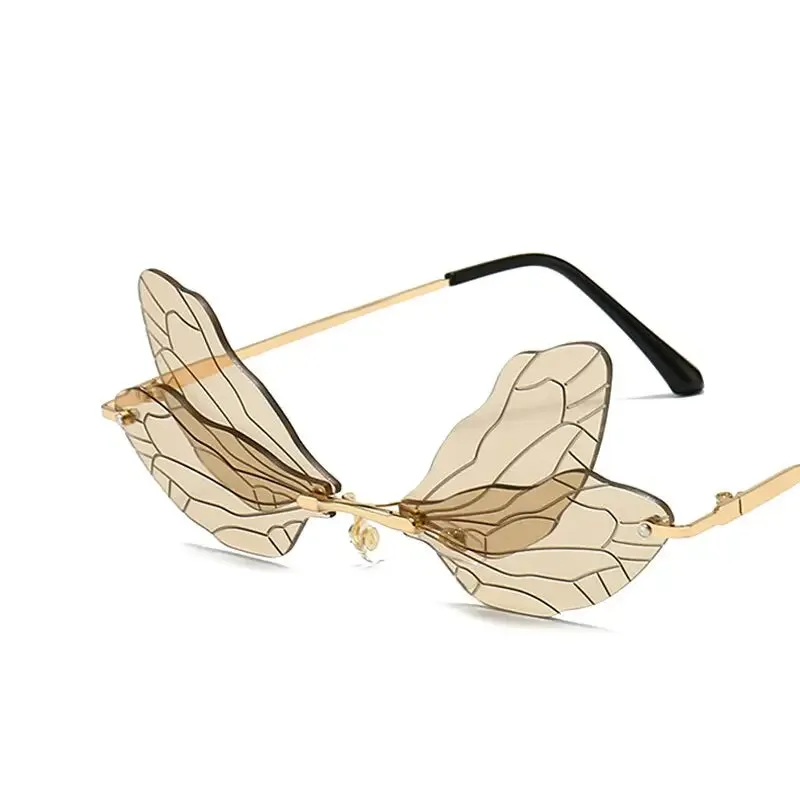 Dragonfly Fashion Rimless Sunglasses