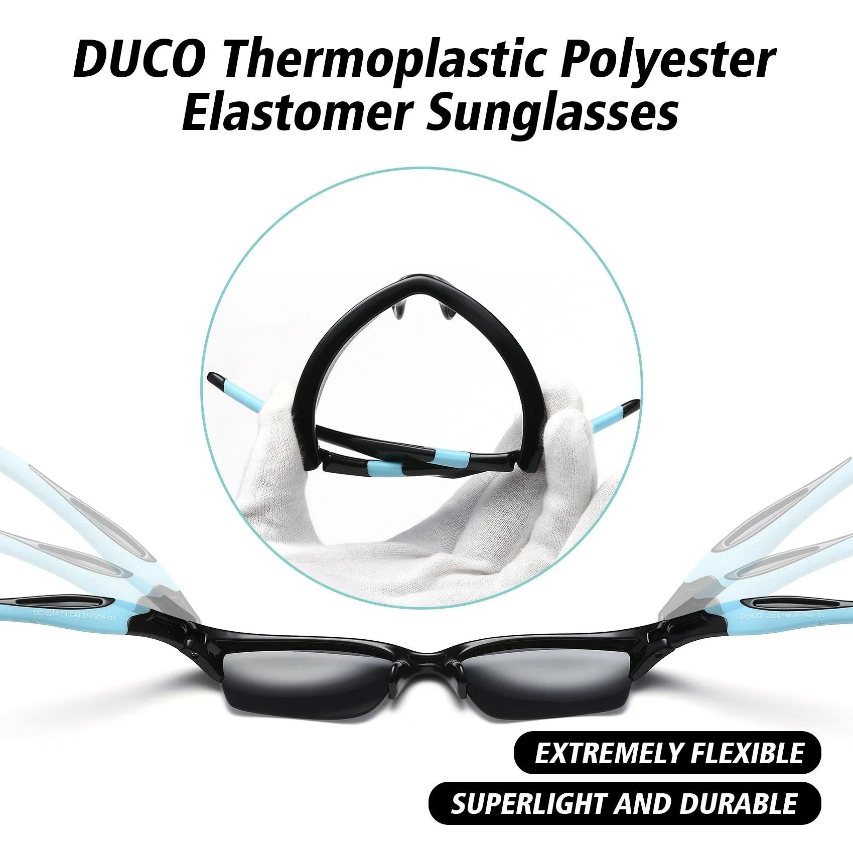 DUCO Polarized Kids Sunglasses UV400 for Boys Girls Baseball Sport K014