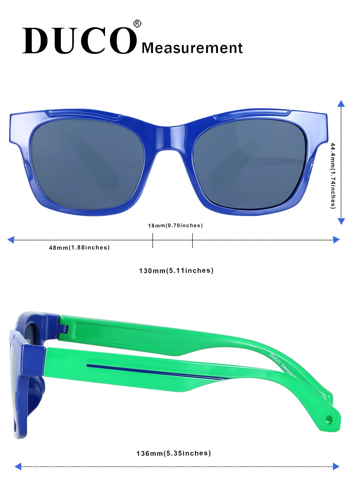 DUCO TPEE Superlight Kids Sport Polarized Sunglasses For Kids Boys Girls Rubber Flexible Frame Sunglasses