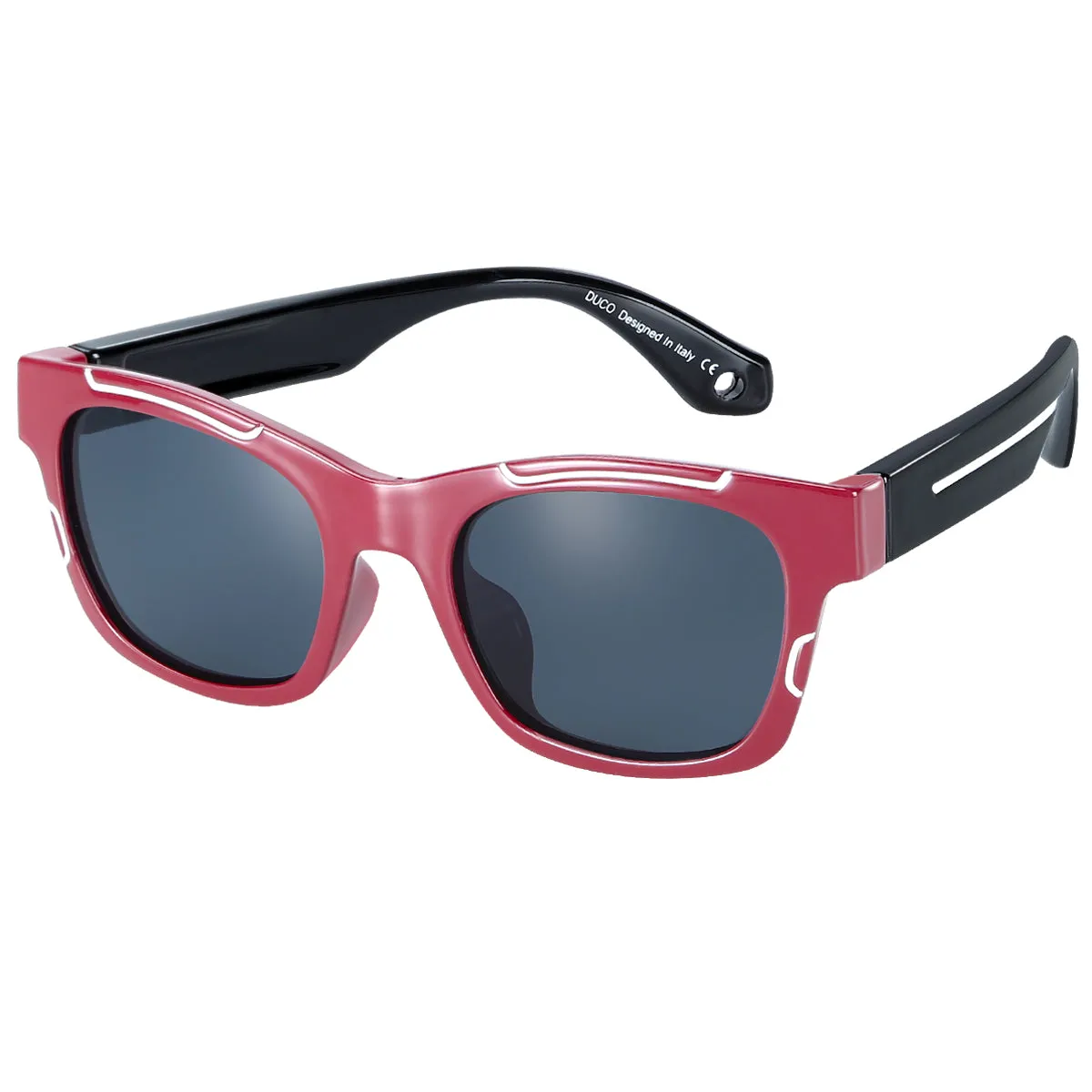 DUCO TPEE Superlight Kids Sport Polarized Sunglasses For Kids Boys Girls Rubber Flexible Frame Sunglasses