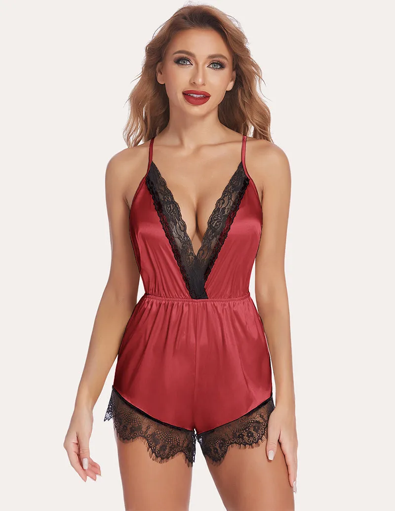 Ekouaer Lace Satin Robes Set (US Only)