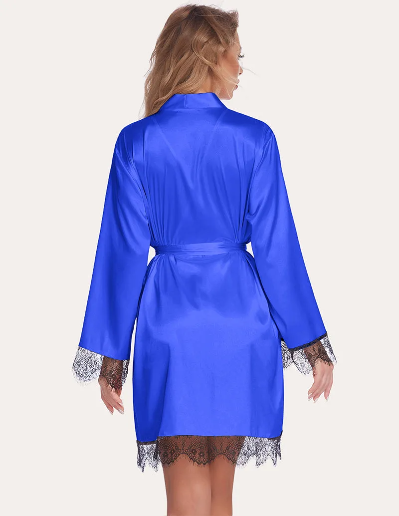 Ekouaer Lace Satin Robes Set (US Only)