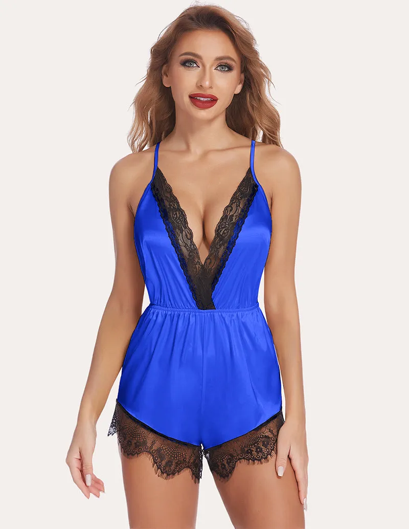 Ekouaer Lace Satin Robes Set (US Only)