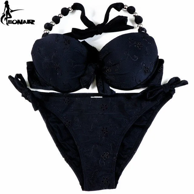 EONAR Floral Print Push Up Bikini Two Piece Set