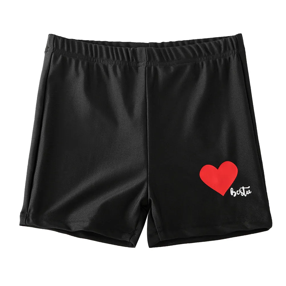 Family Matching Heart Printed Swimsuits