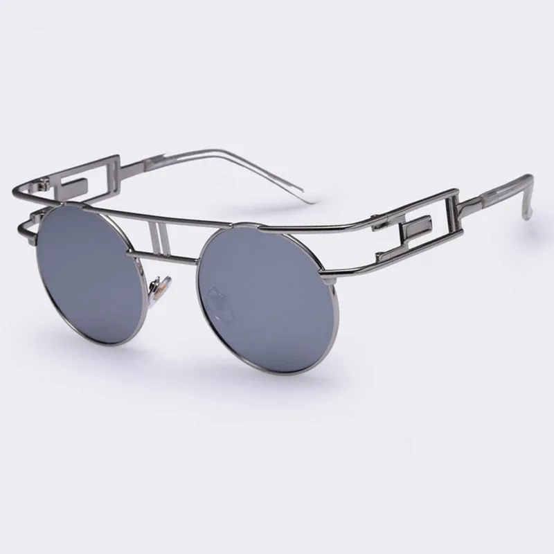 Fashion Metal Frame Steampunk Sunglasses Women Brand Designer Unique Men Gothic Sun glasses Vintage Oculos De Sol Feminino