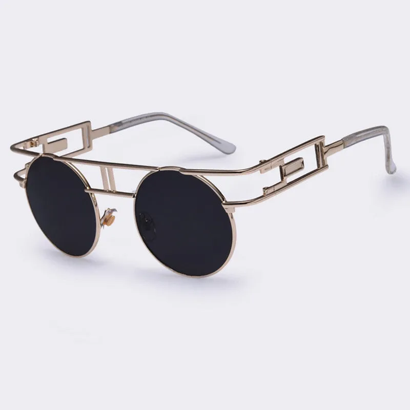 Fashion Metal Frame Steampunk Sunglasses Women Brand Designer Unique Men Gothic Sun glasses Vintage Oculos De Sol Feminino