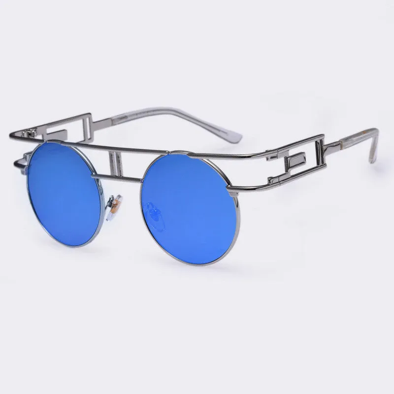 Fashion Metal Frame Steampunk Sunglasses Women Brand Designer Unique Men Gothic Sun glasses Vintage Oculos De Sol Feminino