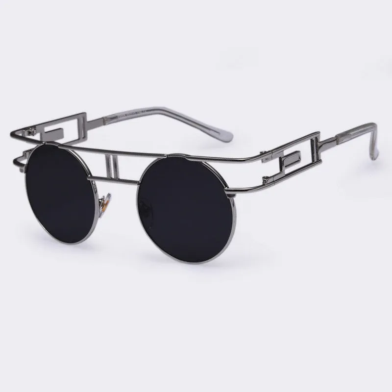Fashion Metal Frame Steampunk Sunglasses Women Brand Designer Unique Men Gothic Sun glasses Vintage Oculos De Sol Feminino