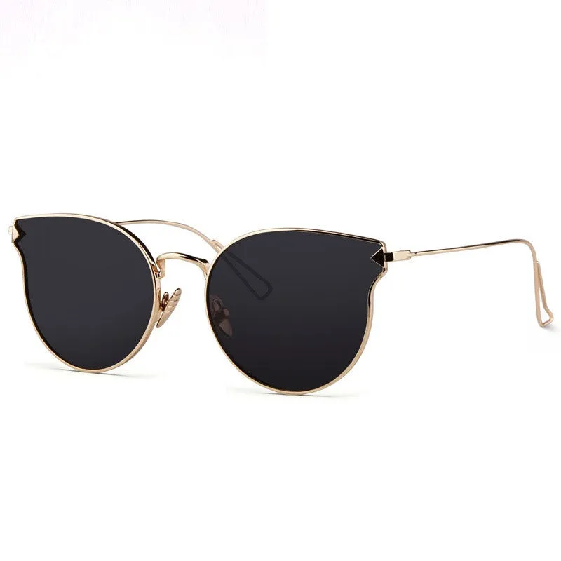 Fashion Sunglasses Women Cat Eye Sunglasses Famous Lady Brand Designer Twin-Beams Sunglasses Coating Mirror Glasses UV400