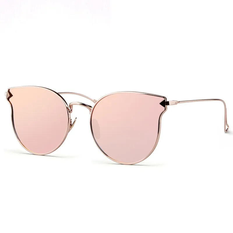Fashion Sunglasses Women Cat Eye Sunglasses Famous Lady Brand Designer Twin-Beams Sunglasses Coating Mirror Glasses UV400