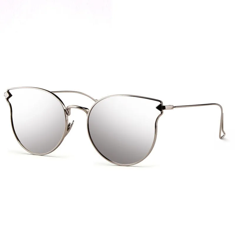 Fashion Sunglasses Women Cat Eye Sunglasses Famous Lady Brand Designer Twin-Beams Sunglasses Coating Mirror Glasses UV400