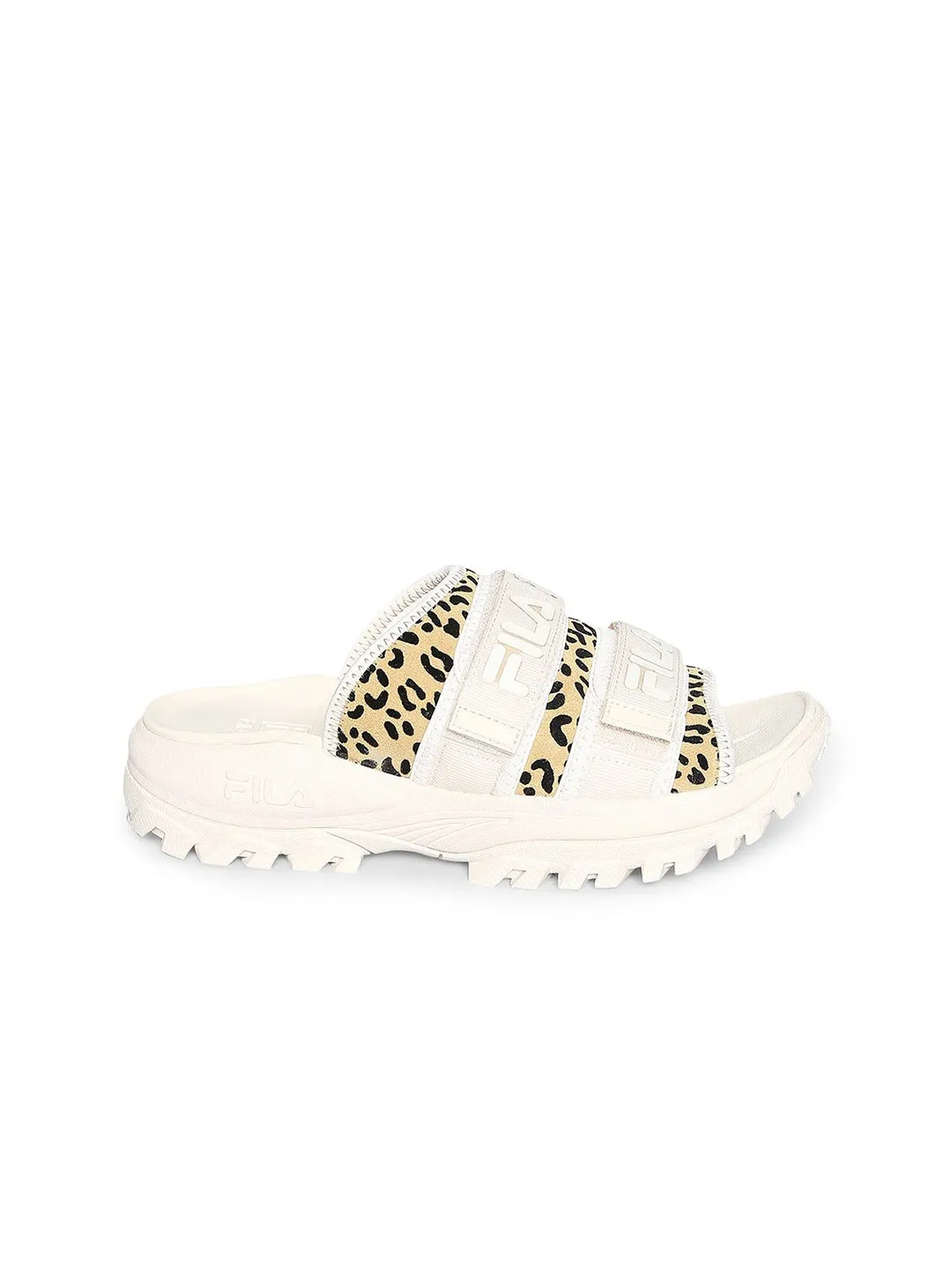 Fila Grey Outdoor Slide Animal Print Women's Slippers