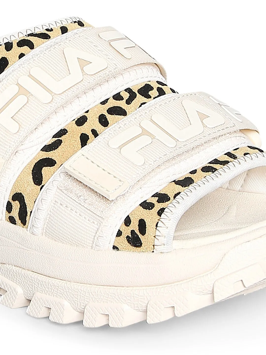 Fila Grey Outdoor Slide Animal Print Women's Slippers