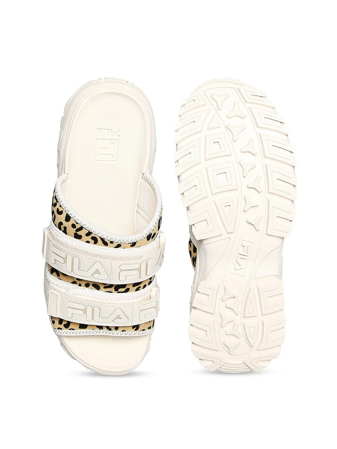 Fila Grey Outdoor Slide Animal Print Women's Slippers