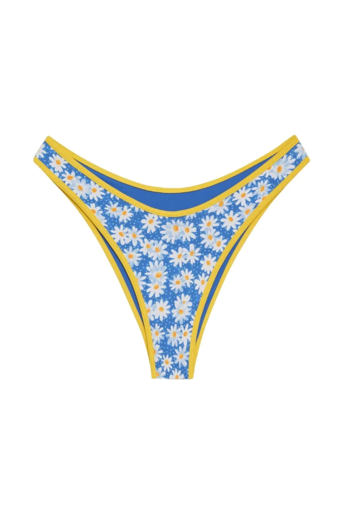 Frankies Bikinis Dove Classic Bikini Bottom in Blue Daisy