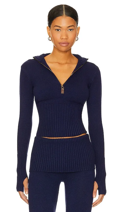 Frankies Bikinis Maverick Cloud Knit Jacket in Navy