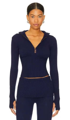 Frankies Bikinis Maverick Cloud Knit Jacket in Navy