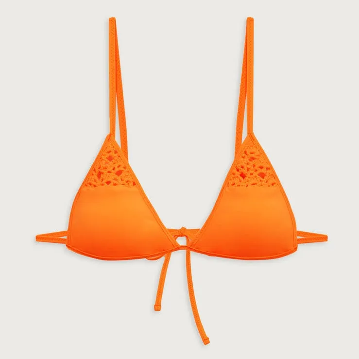 Frankies Bikinis Tanner Shine Triangle Bikini Top - Sunset Sun