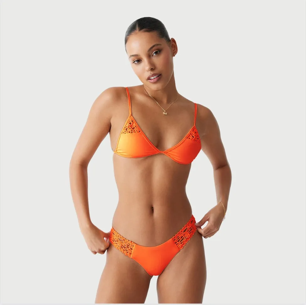 Frankies Bikinis Tanner Shine Triangle Bikini Top - Sunset Sun