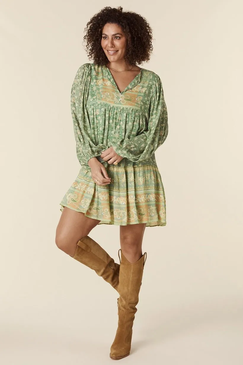 Freya mini-robe paysanne avec imprimé splice