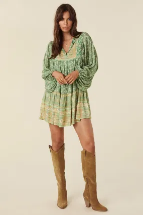 Freya mini-robe paysanne avec imprimé splice