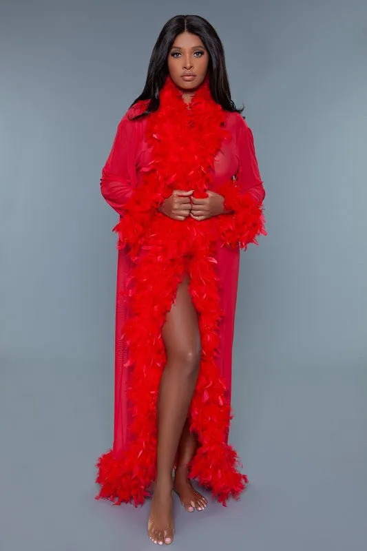 Glamour Boa Feather Trim Robe (11 colors)