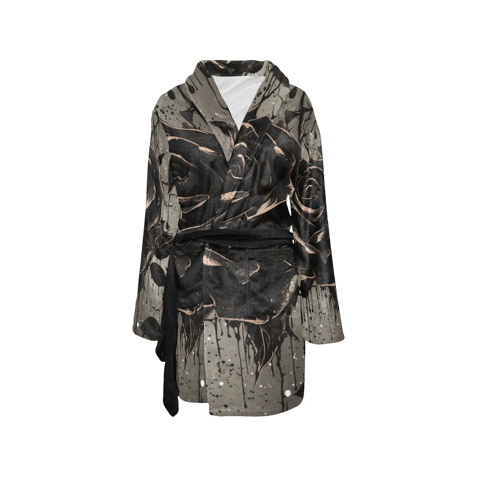 Gothic Black Rose Night Robe