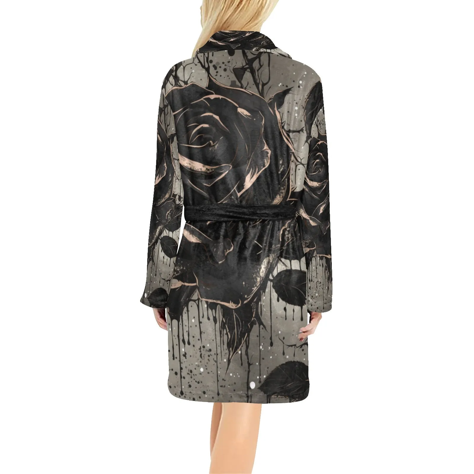 Gothic Black Rose Night Robe