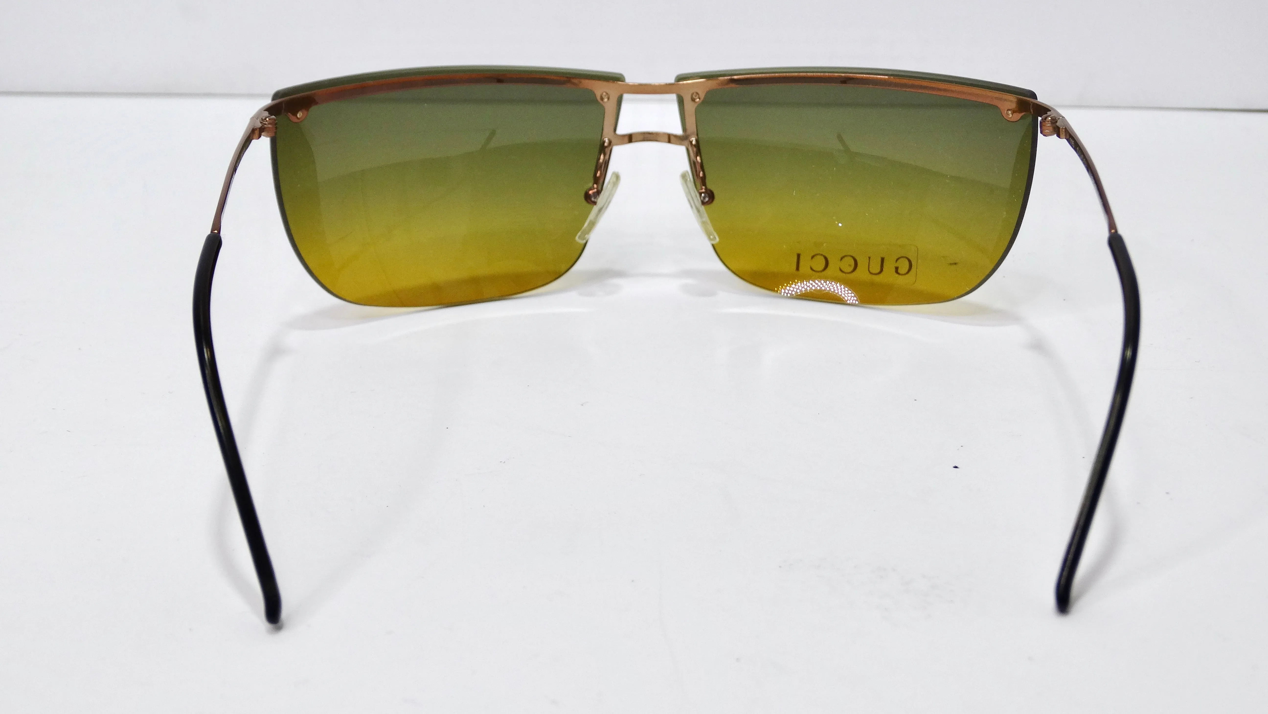 Gucci Vintage 1990's Semi-Rimless Rectangle Sunglasses