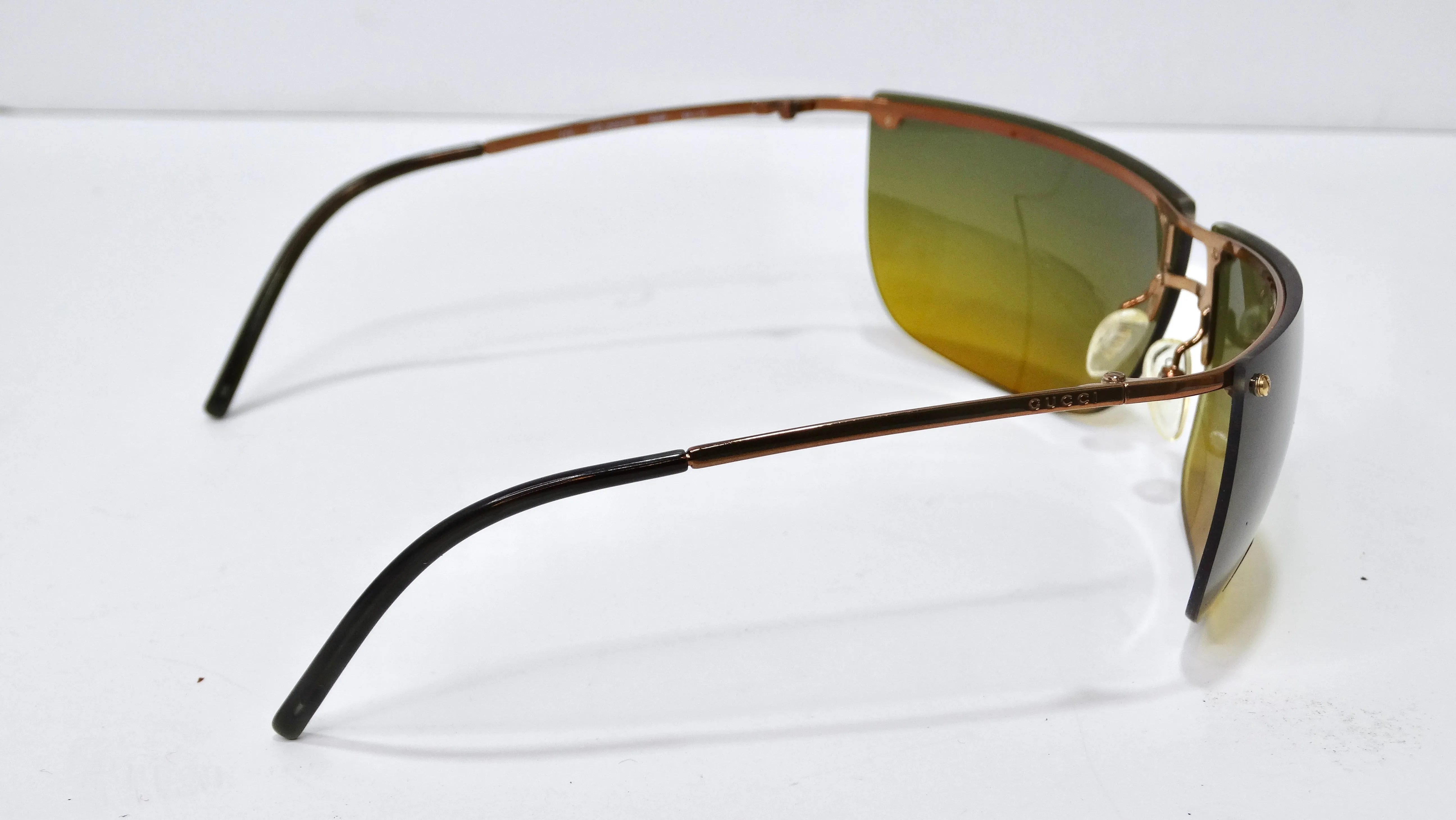 Gucci Vintage 1990's Semi-Rimless Rectangle Sunglasses