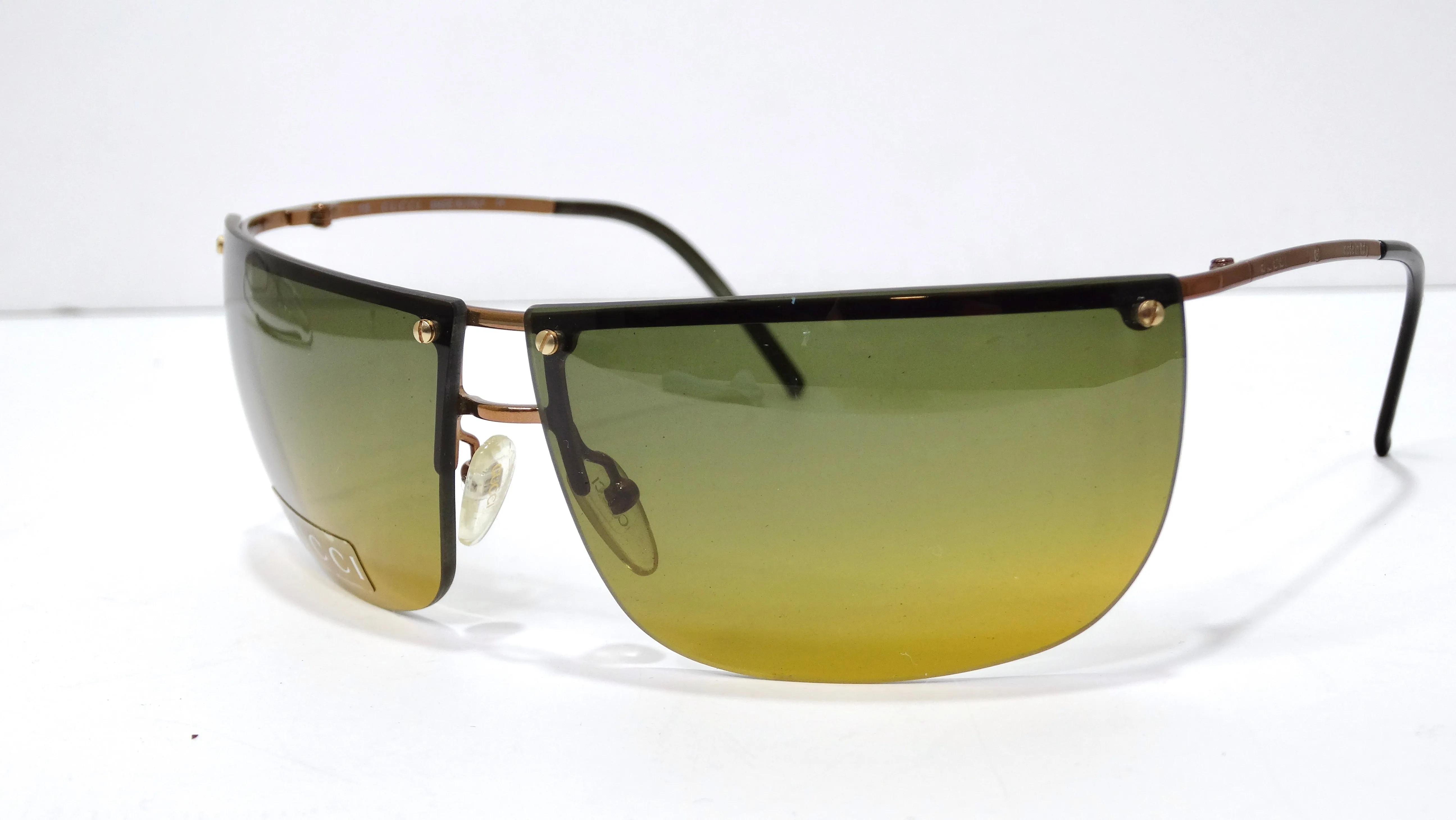 Gucci Vintage 1990's Semi-Rimless Rectangle Sunglasses