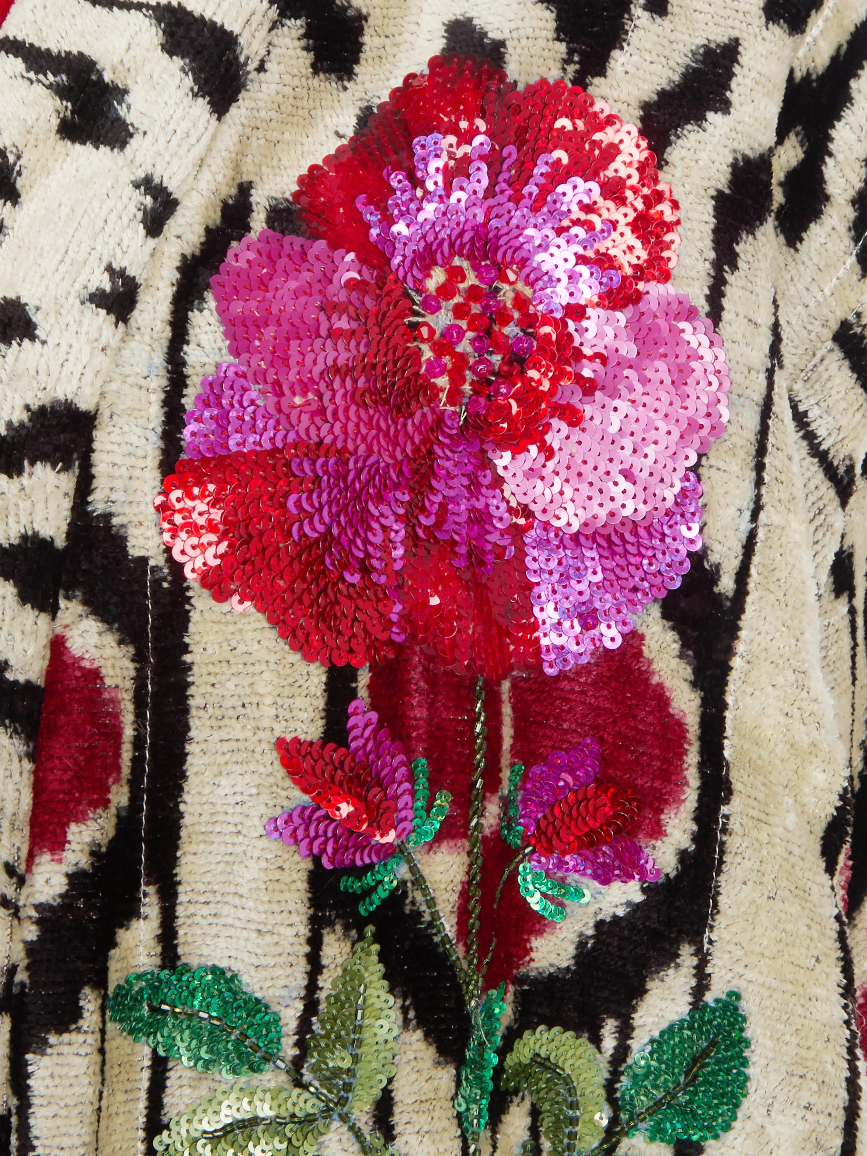 Hand-Loomed Ikat Velvet Reversible Robe  | One Size