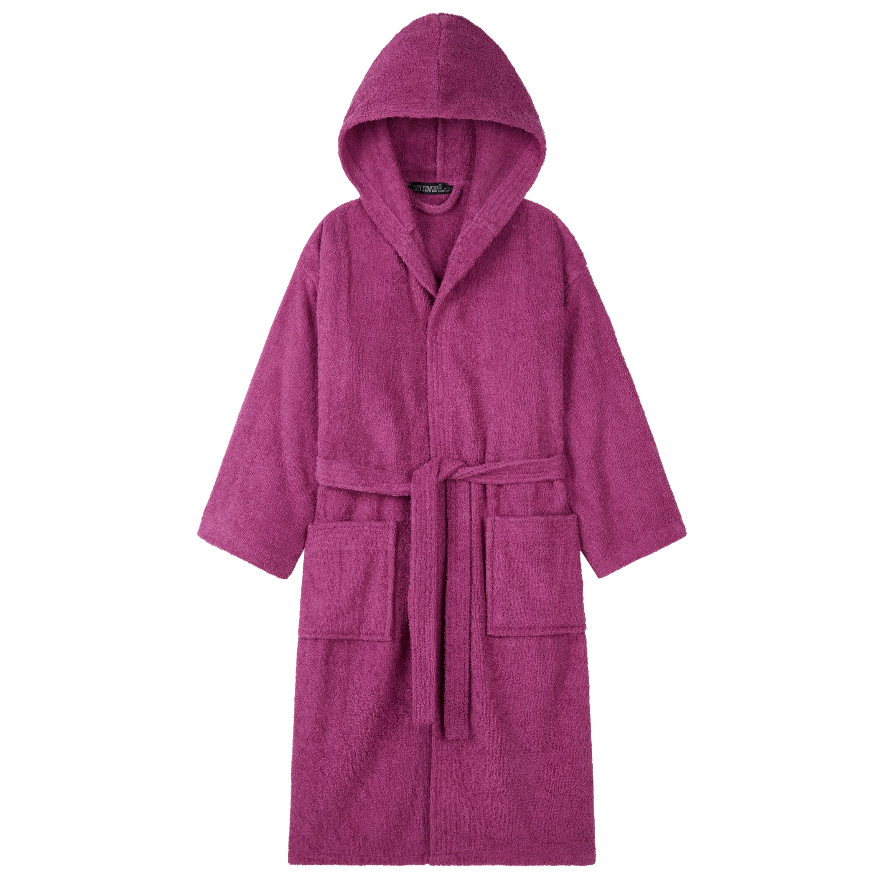 Hooded Bath Robes for Women - Absorbent Cotton Terry Towelling Bathrobe
